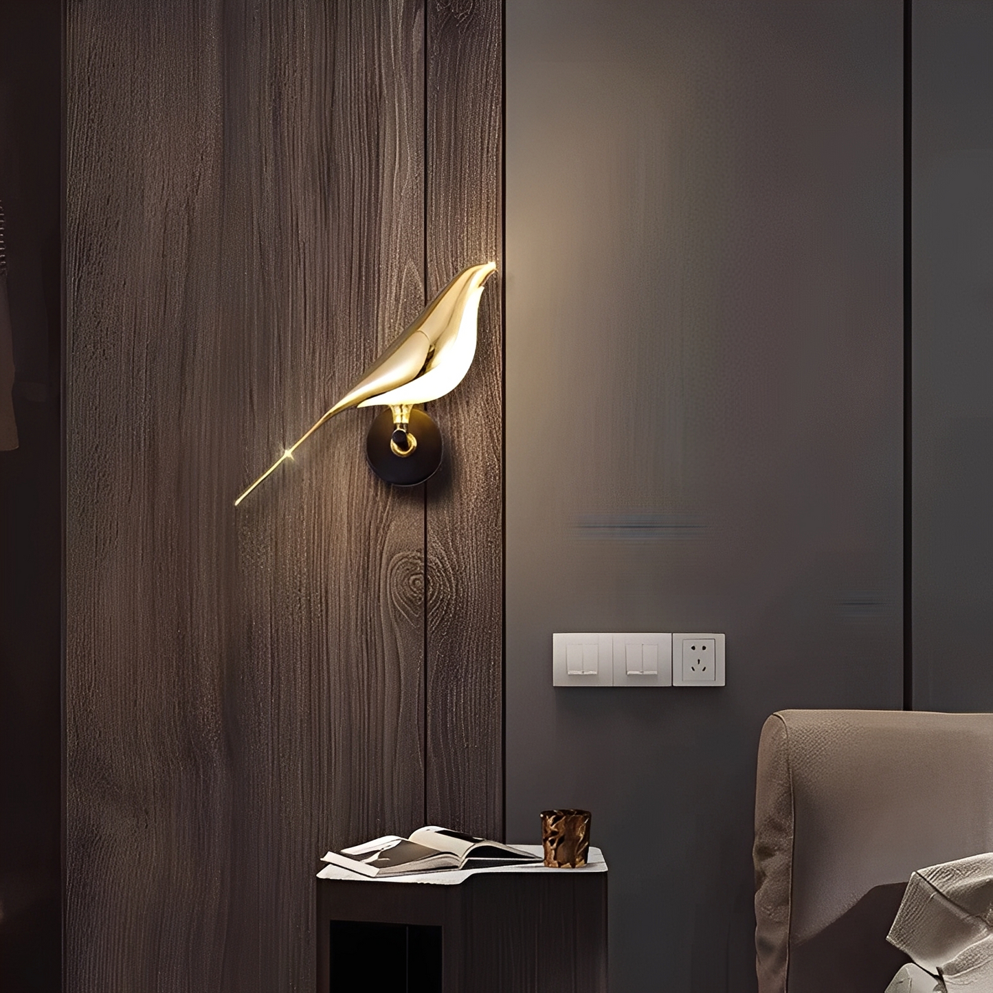 Amira – Lampe Murale Créative en Forme d'Oiseau