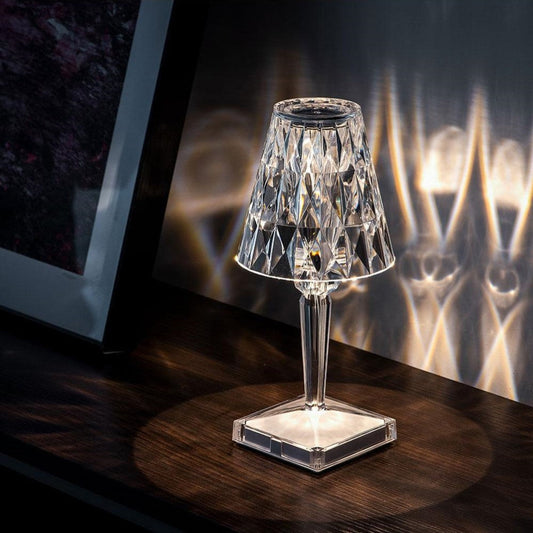 Crystelle – Lampe de Table Portable en Cristal Diamant