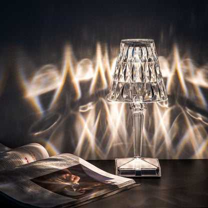 Crystelle – Lampe de Table Portable en Cristal Diamant