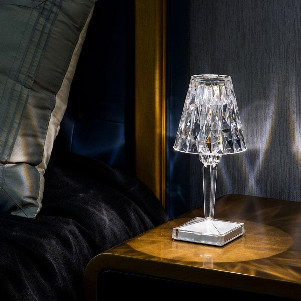 Crystelle – Lampe de Table Portable en Cristal Diamant