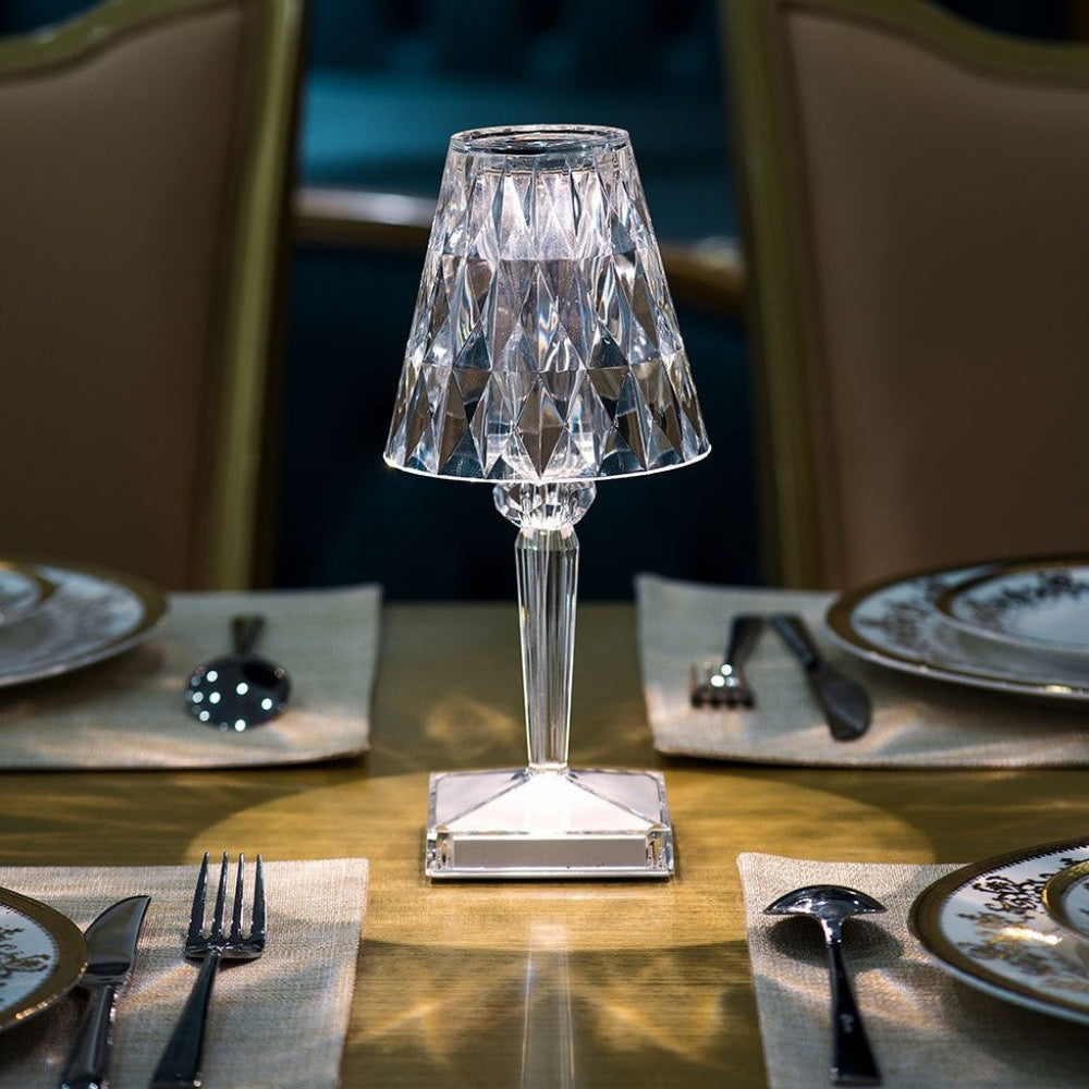 Crystelle – Lampe de Table Portable en Cristal Diamant