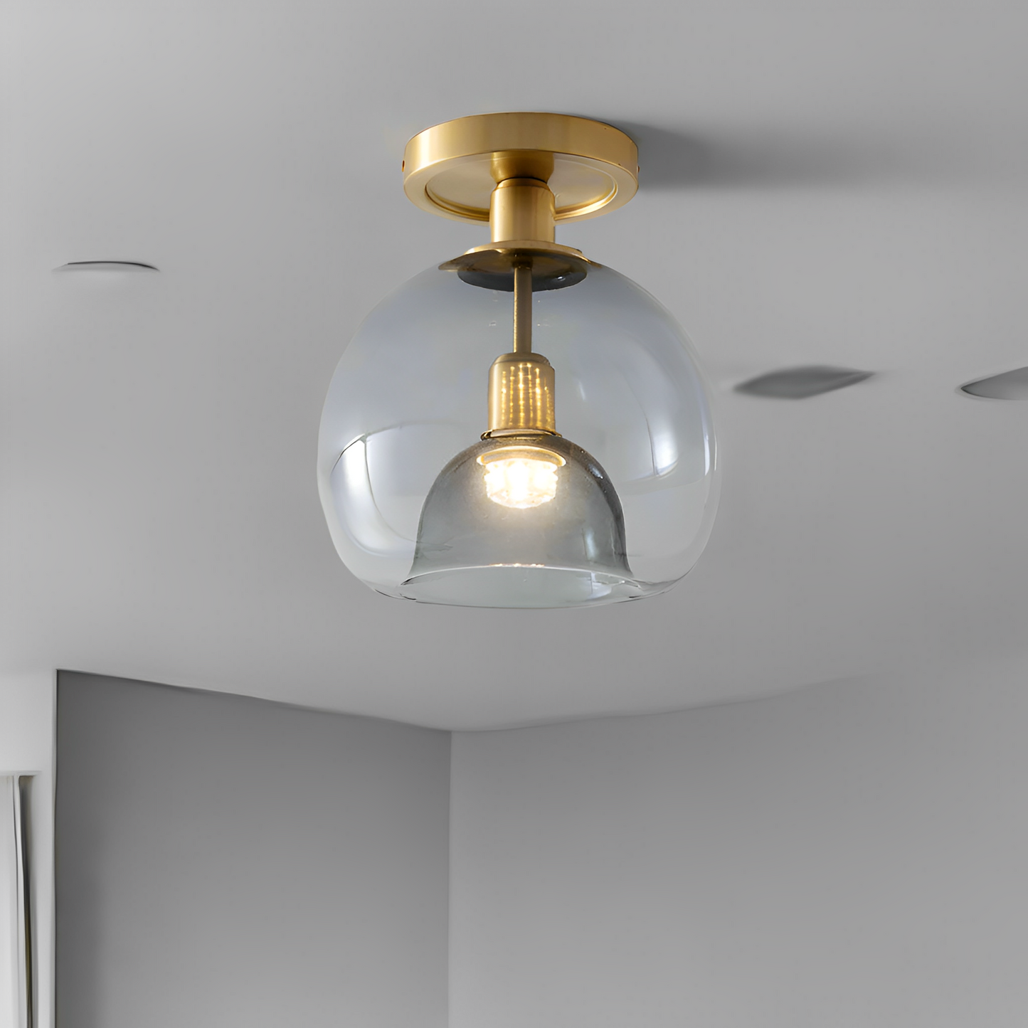 Glayra – Plafonnier moderne avec verre gris pour couloir et espace de vie
