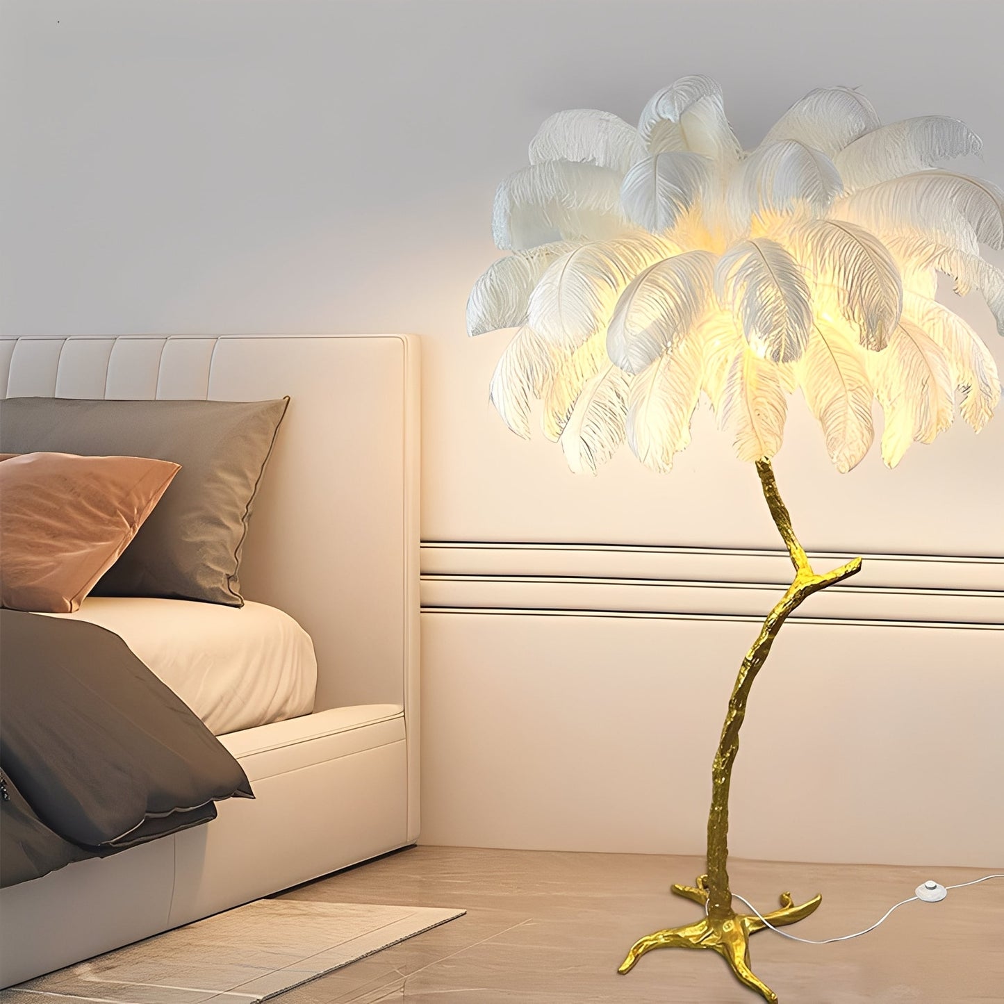 Fiona – Lampe à plumes d'autruche