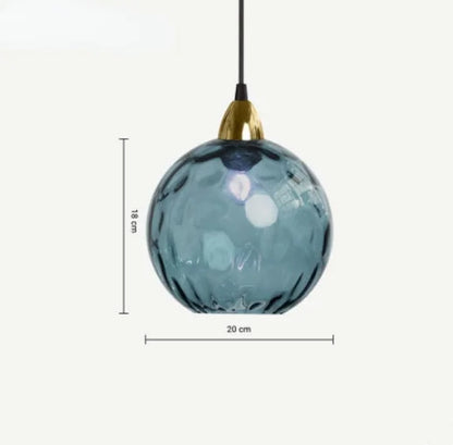 Lustre moderne en verre ondulé transparent