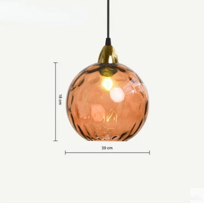 Lustre moderne en verre ondulé transparent