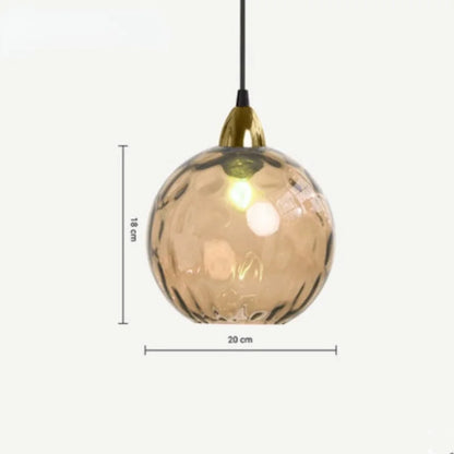 Lustre moderne en verre ondulé transparent