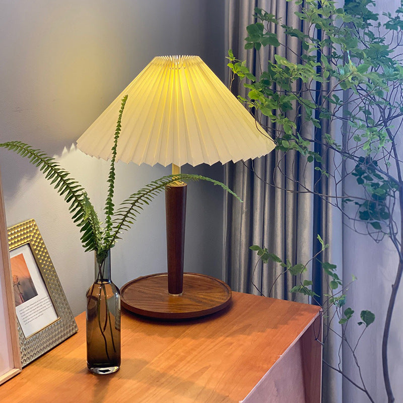 Sayuri – Lampe de chevet rétro en noyer