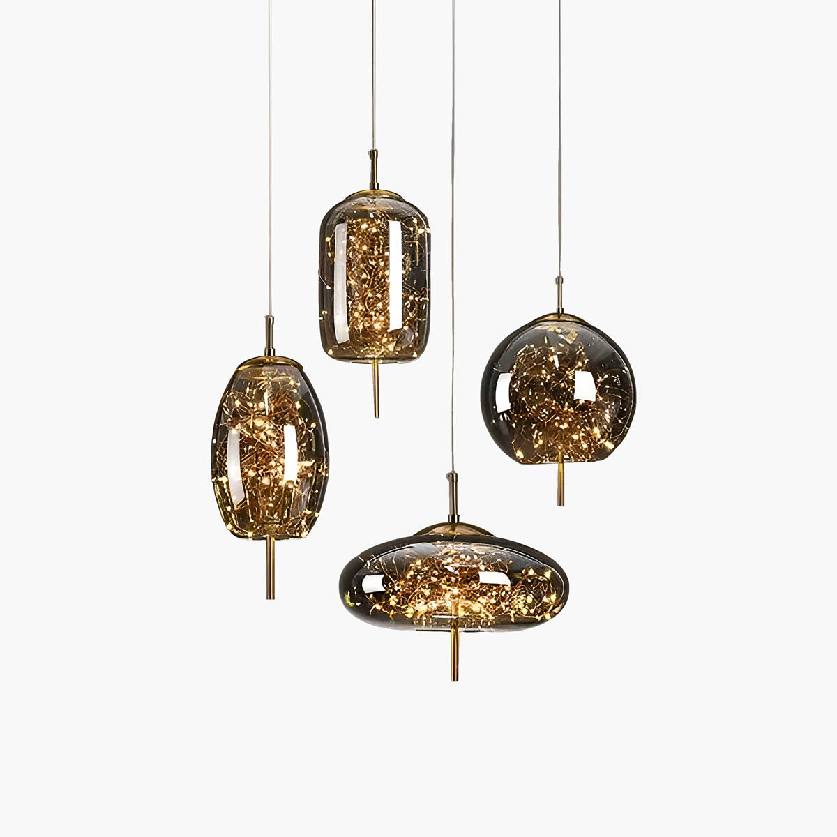Ellyse – Suspension avec design en verre étincelant : L'élégance classique rencontre la magie moderne