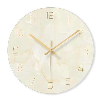 Marbela – Horloge Murale en Verre Nordique avec Effet Marbre
