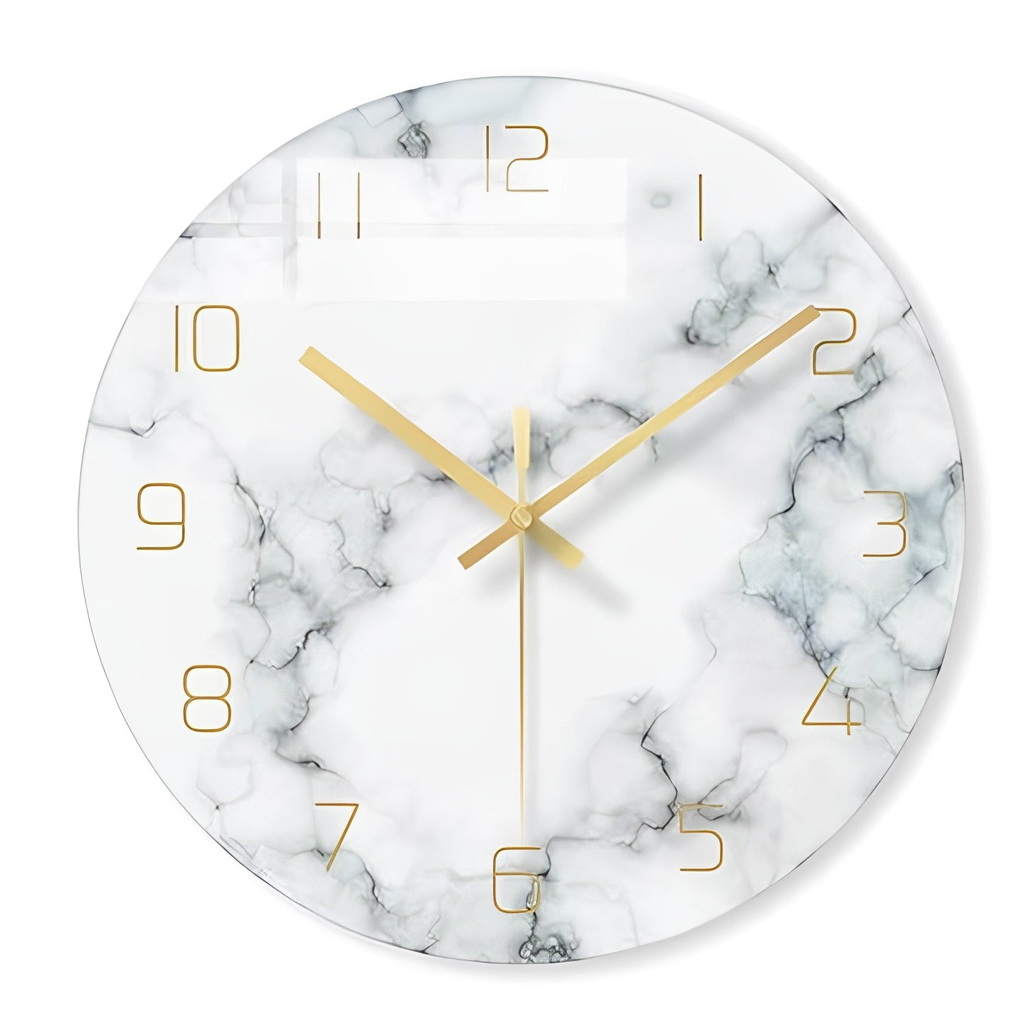Marbela – Horloge Murale en Verre Nordique avec Effet Marbre