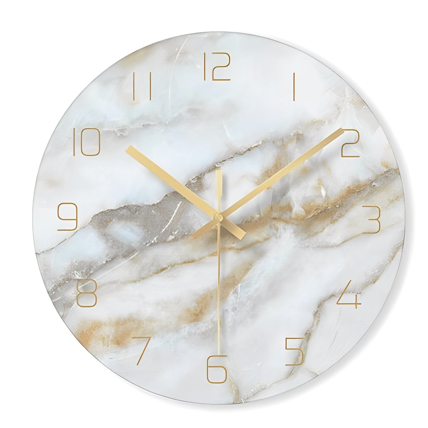 Marbela – Horloge Murale en Verre Nordique avec Effet Marbre