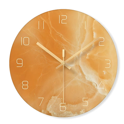 Marbela – Horloge Murale en Verre Nordique avec Effet Marbre