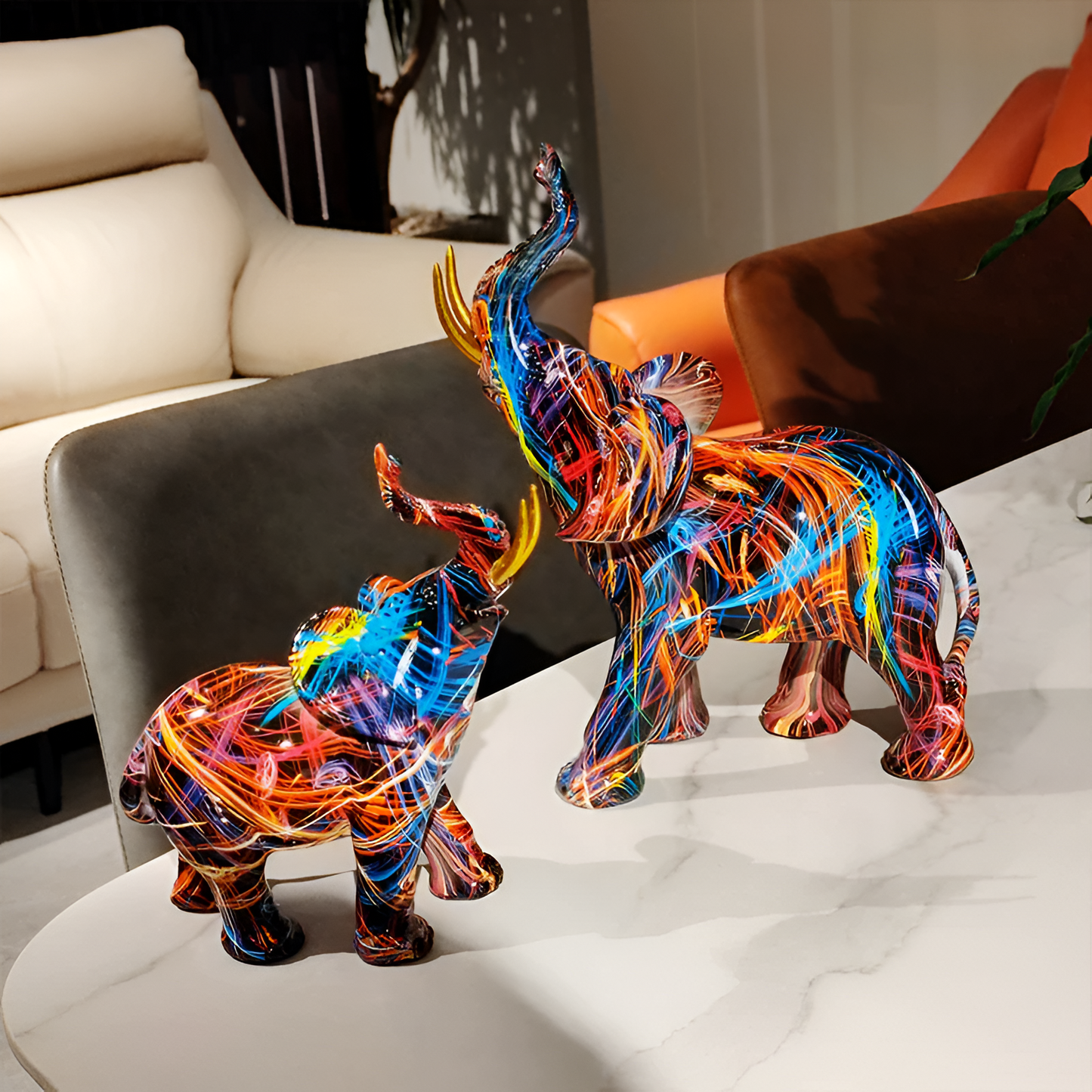 ÉléColore – Figurine d’éléphant aux teintes vibrantes