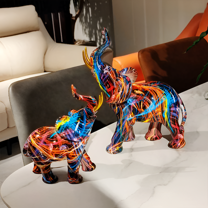 ÉléColore – Figurine d’éléphant aux teintes vibrantes