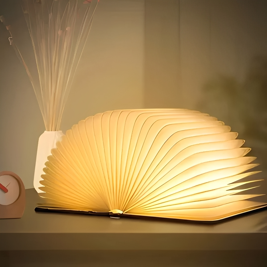 Levin – Lampe de nuit LED pliable en similicuir