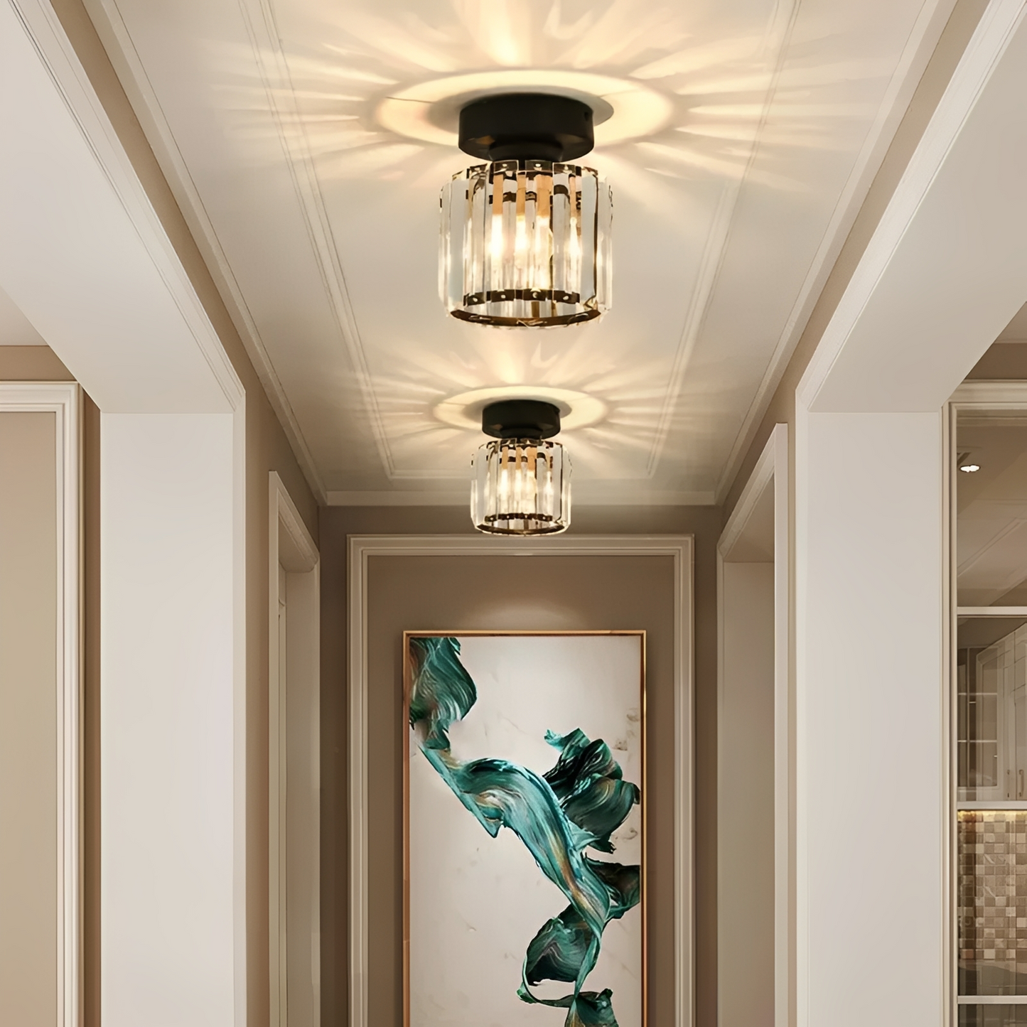 Tyrone – Lampe de plafond en cristal créative