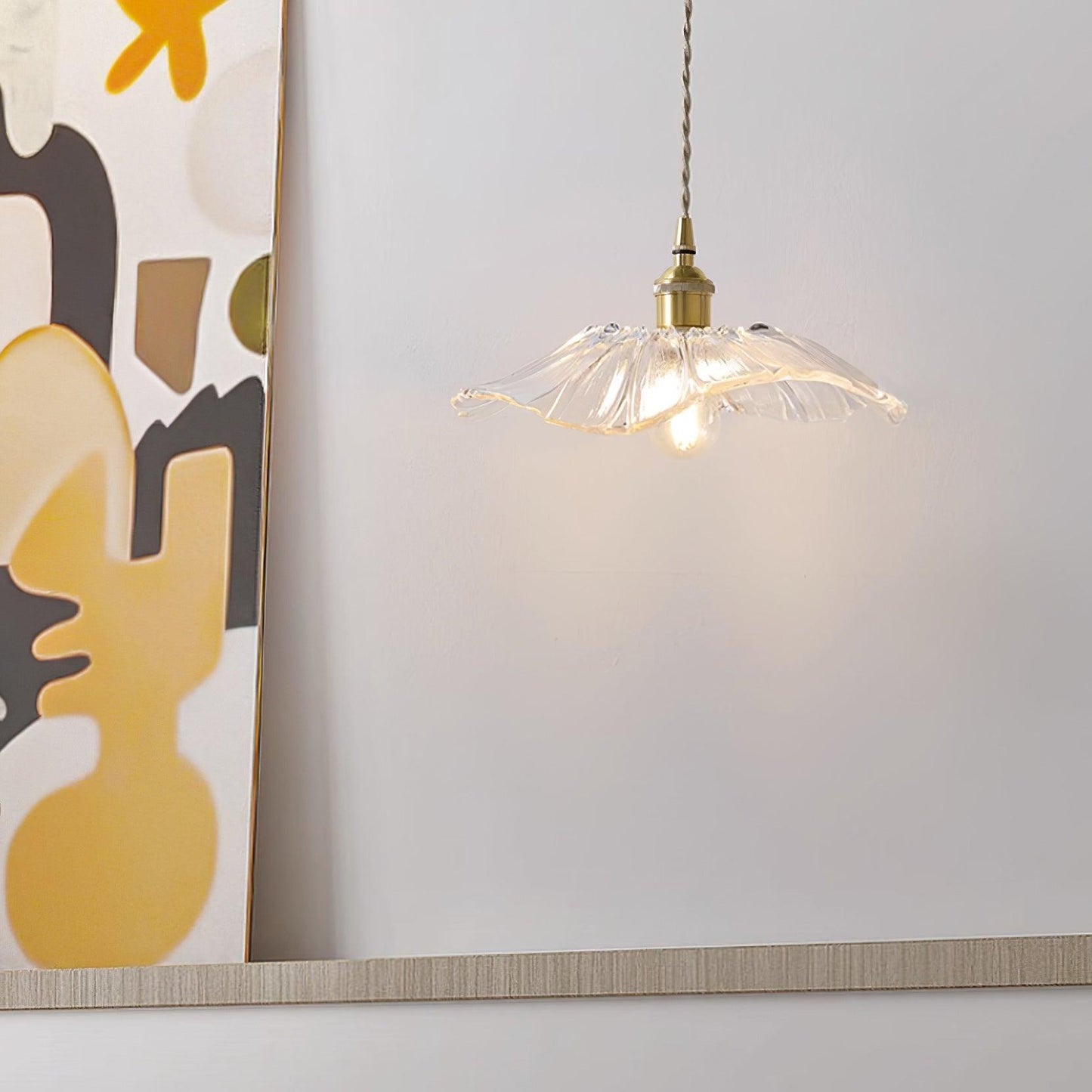 Aki – Lustre en verre et laiton élégant
