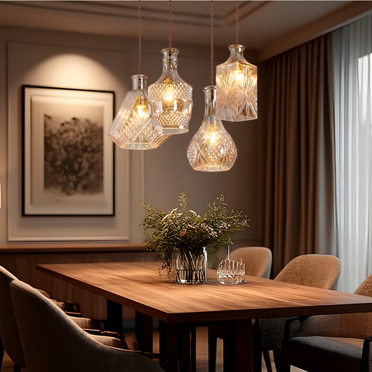 Elva – Lampe LED moderne en bouteille de verre