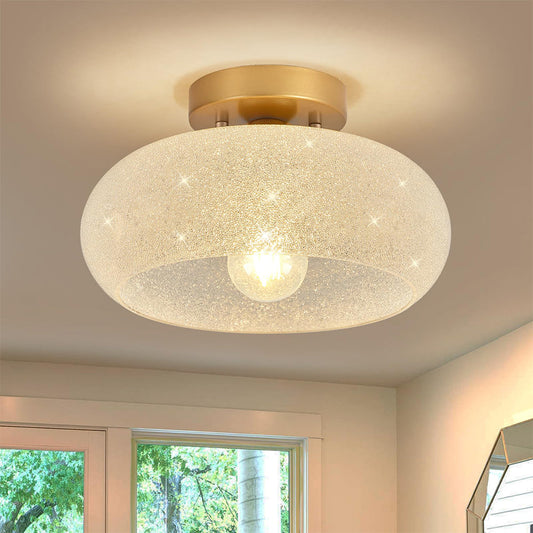 Jenner – Lampe de plafond simple en cuivre et verre