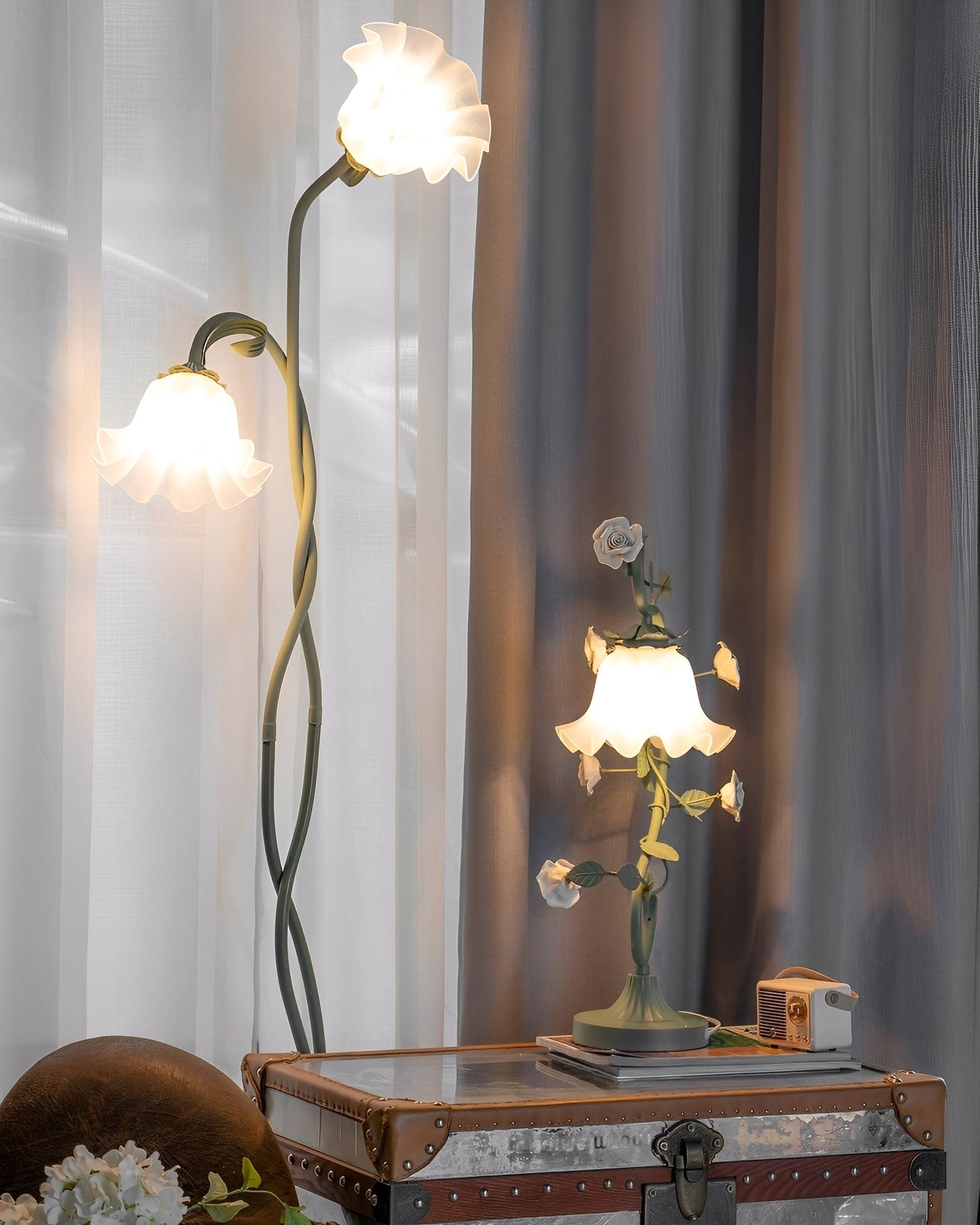 Sara – Lampe sur pied crème