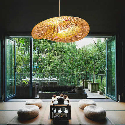 BambouZen – Suspension naturelle tressée en bambou