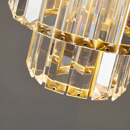Fernando – Suspension en verre et cristal avec câble noir ou doré