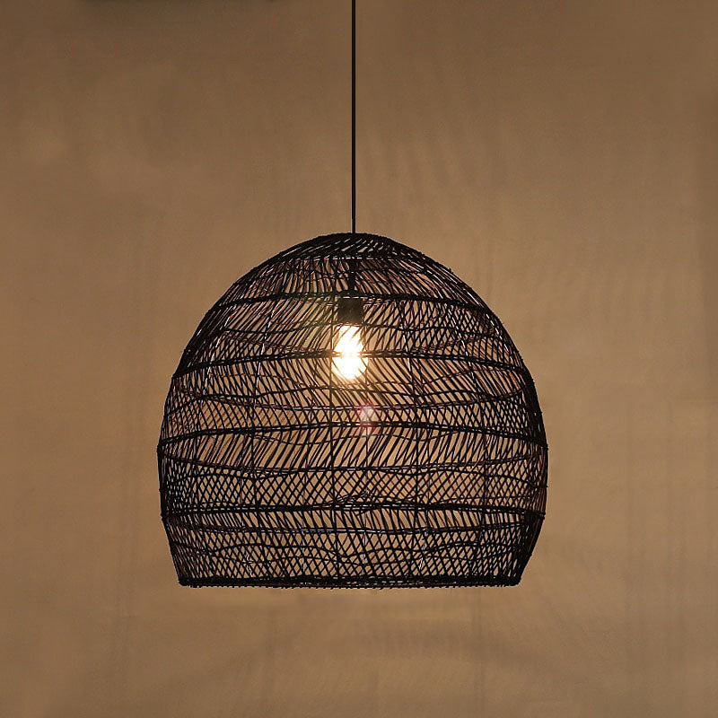 Hinode – Lampe Suspendue en Bambou et Rotin Japonais