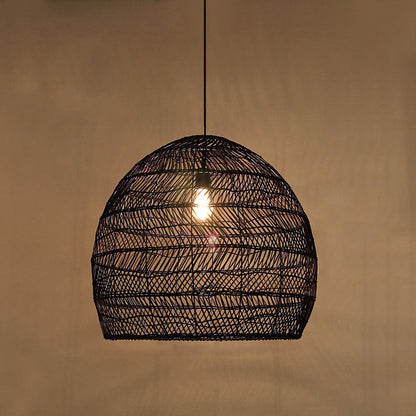 Hinode – Lampe Suspendue en Bambou et Rotin Japonais
