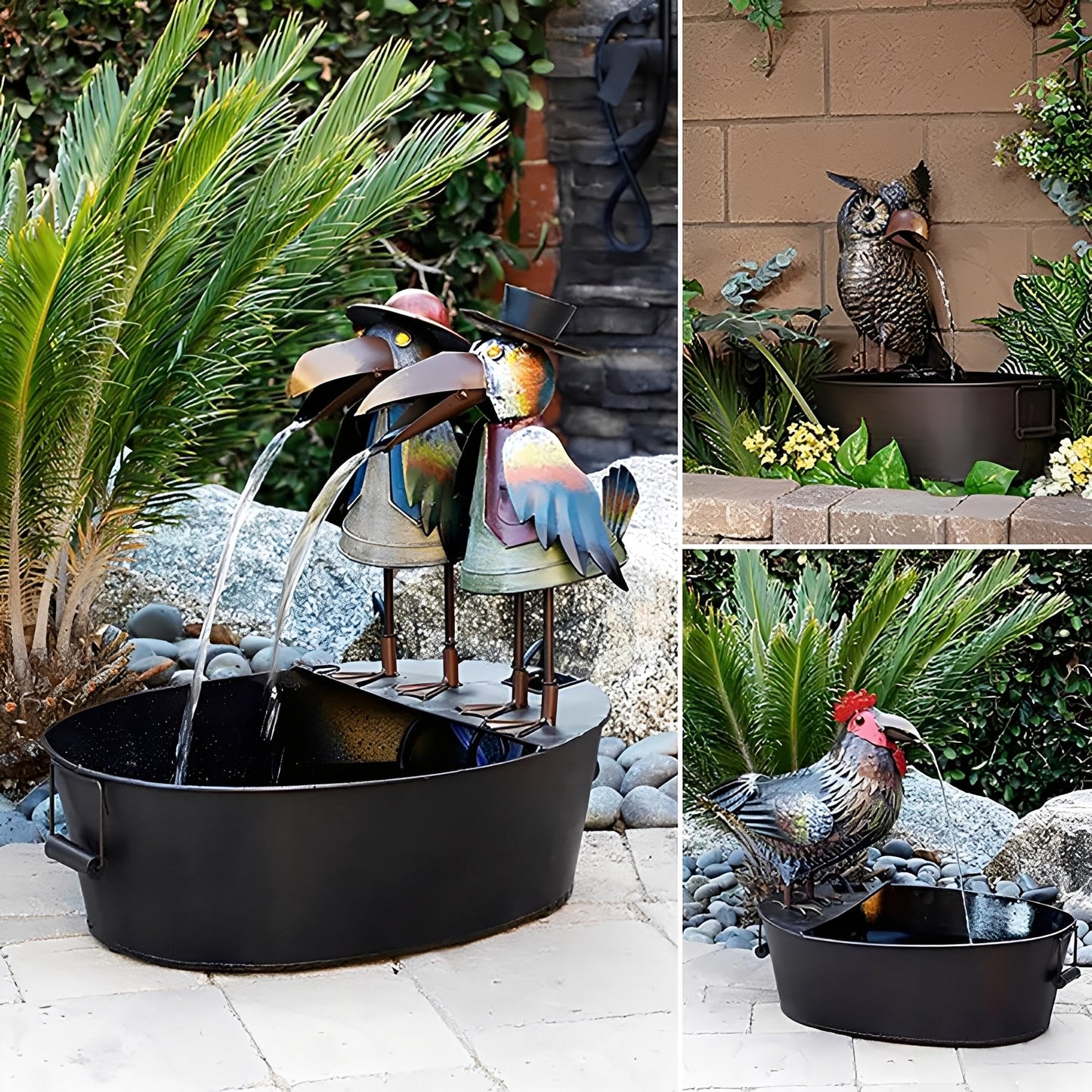 Taviano – Décoration rustique de fontaine de jardin en résine