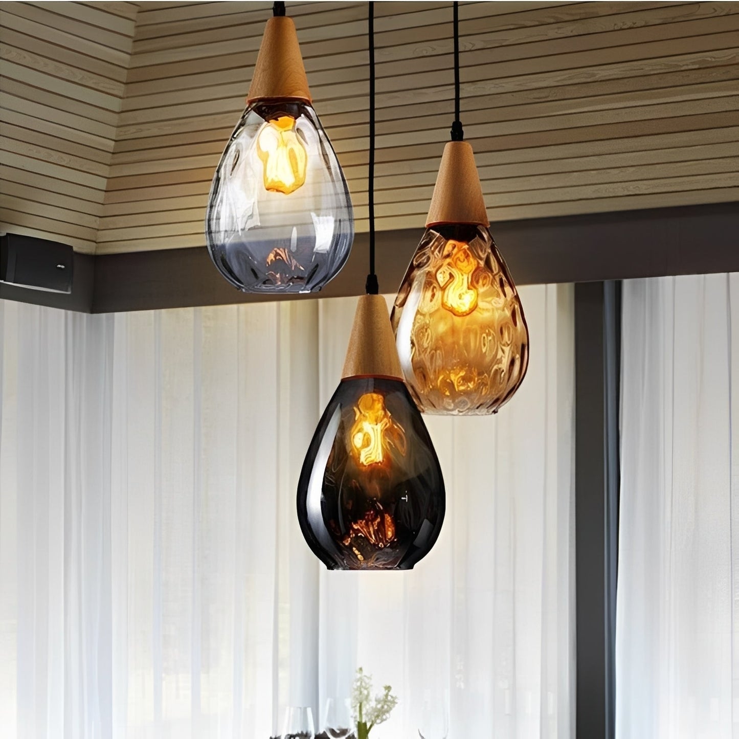 Roland – Lampe Suspendue en Verre Américain
