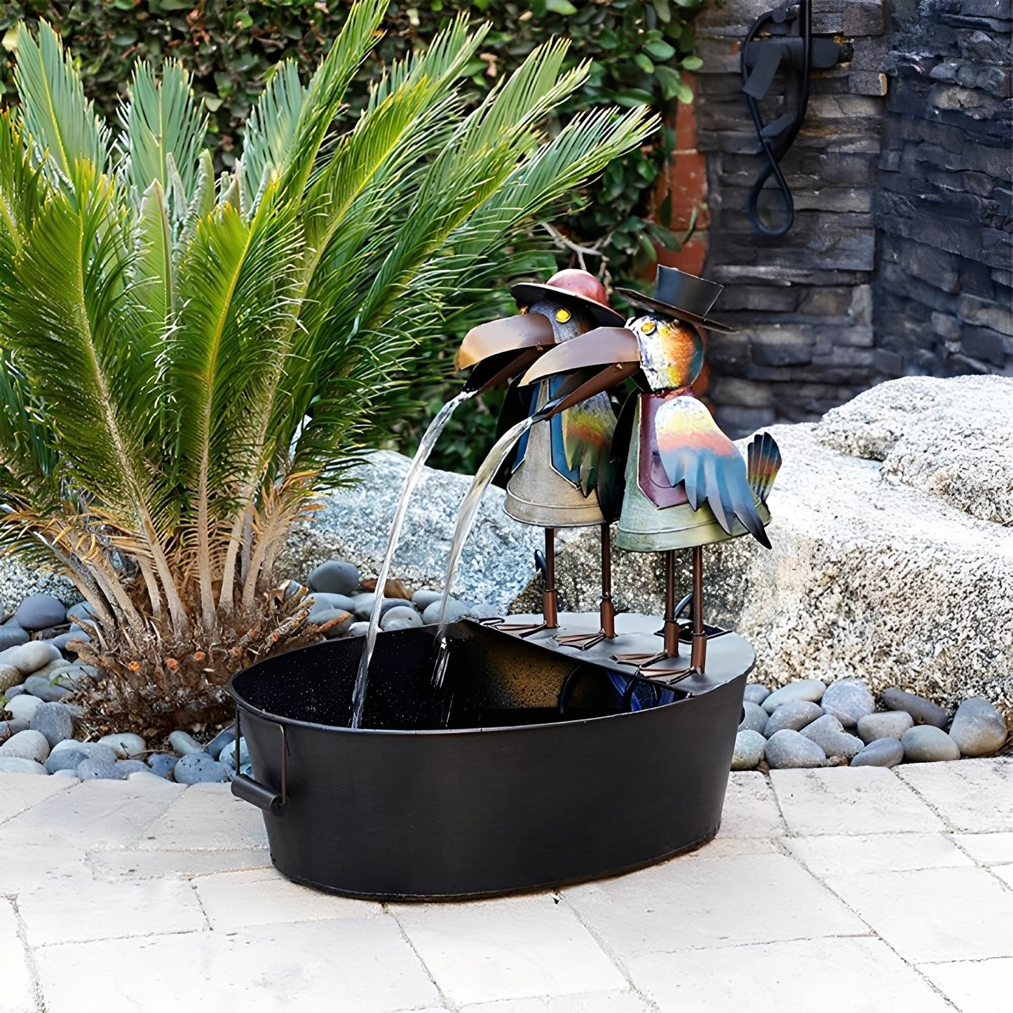 Taviano – Décoration rustique de fontaine de jardin en résine