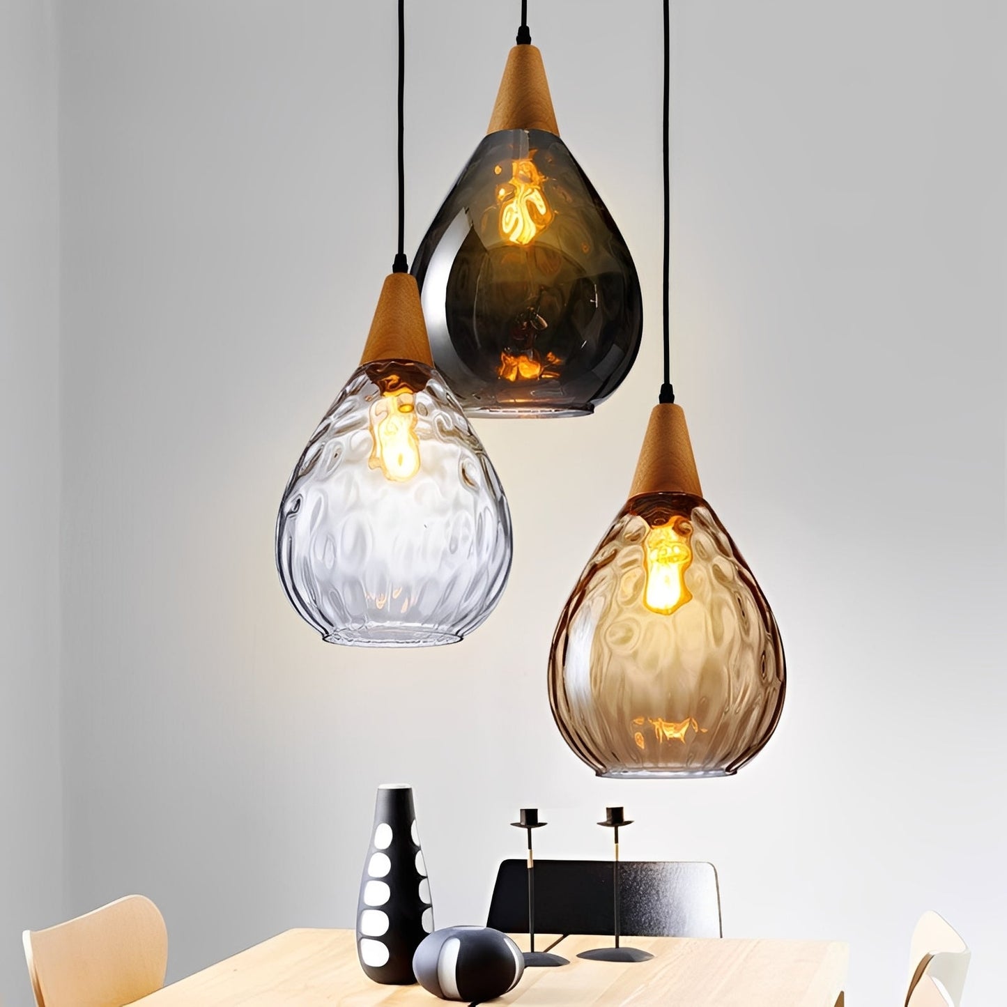 Roland – Lampe Suspendue en Verre Américain