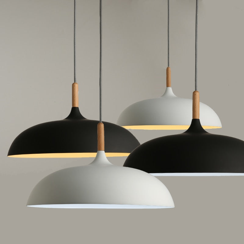 Noa – Lampe suspendue minimaliste en bois et aluminium