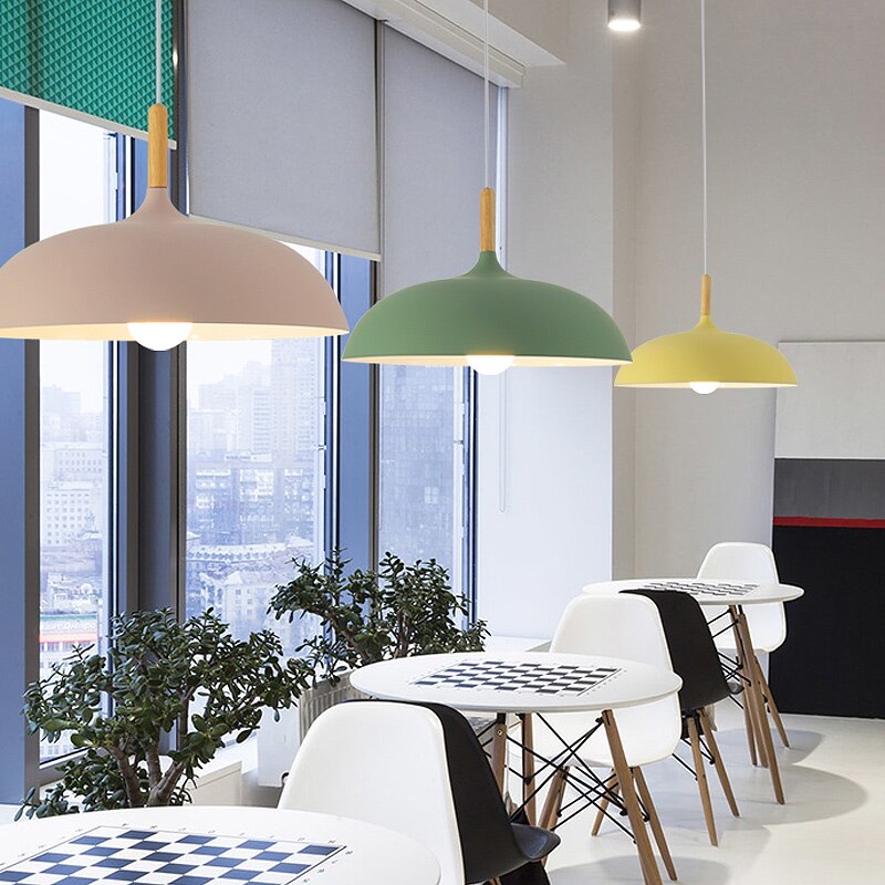 Noa – Lampe suspendue minimaliste en bois et aluminium