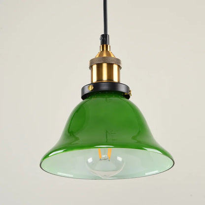 Emerelle – Suspension en verre rétro vert émeraude