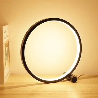 Lampe de table à anneau LED minimaliste et moderne