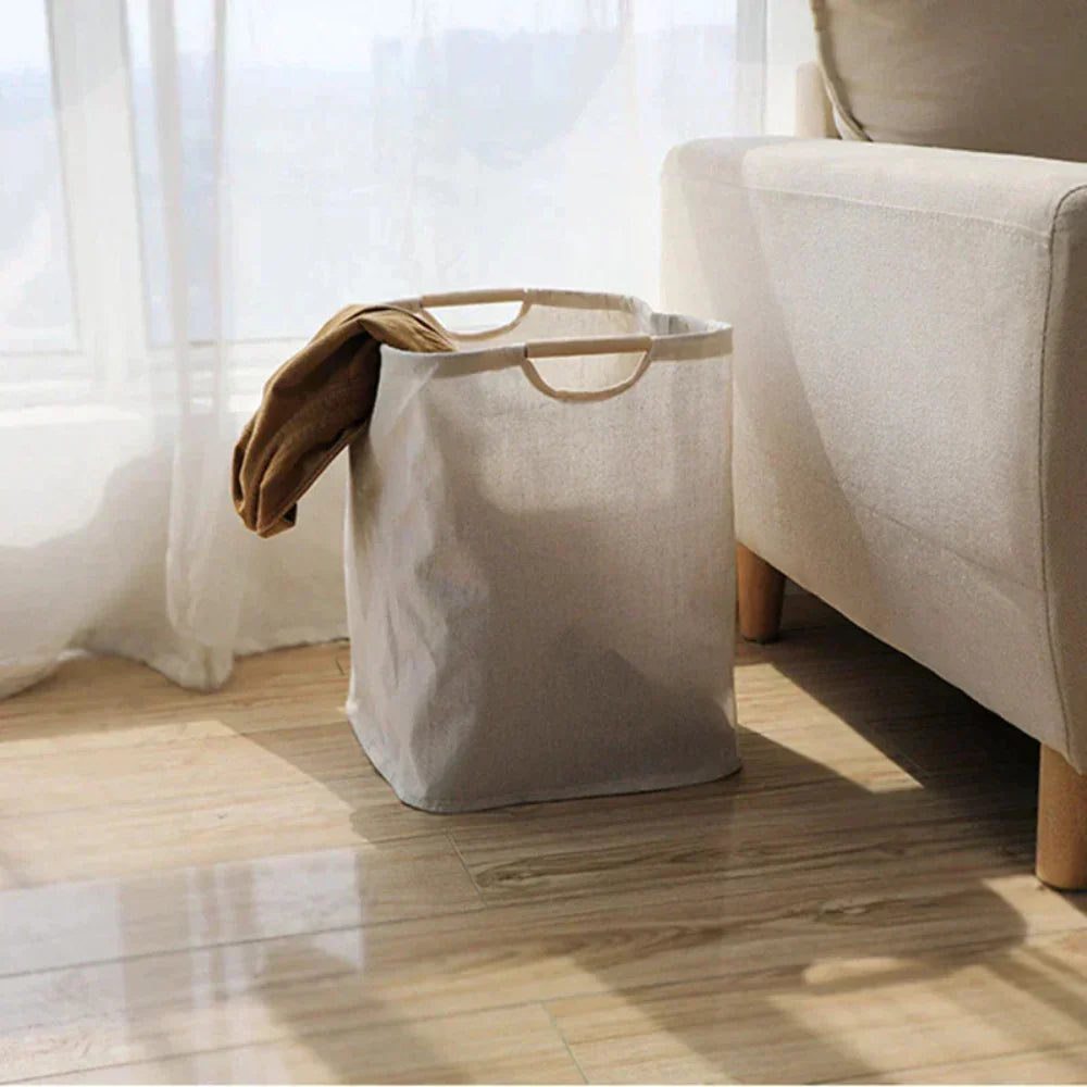 Sena – Panier de rangement en coton et lin pliable
