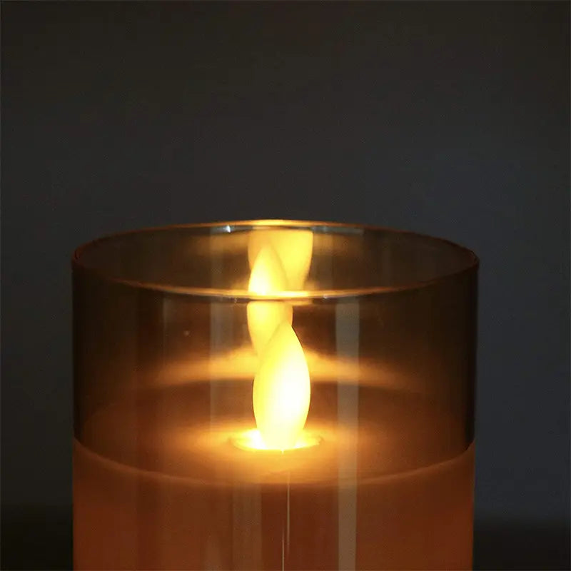 Meline – Bougie LED en verre avec effet flamme