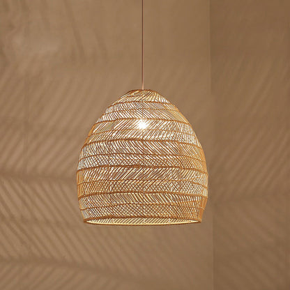 Hinode – Lampe Suspendue en Bambou et Rotin Japonais