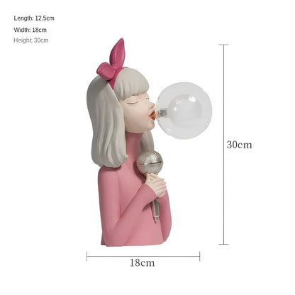 Lampe De Chevet Décorative En Forme De Fille De Dessin Animé