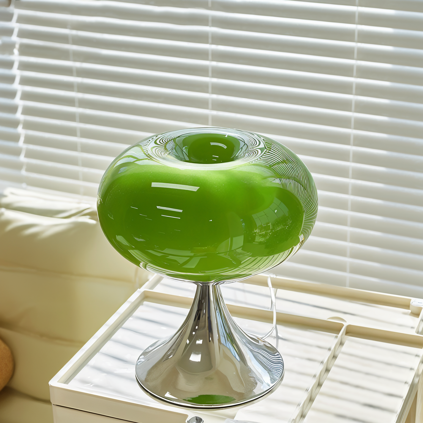 Ami – Lampe de table en verre macaron courbée