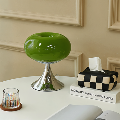 Lampe Pomme – Lampe de table en verre courbé aux couleurs macaron