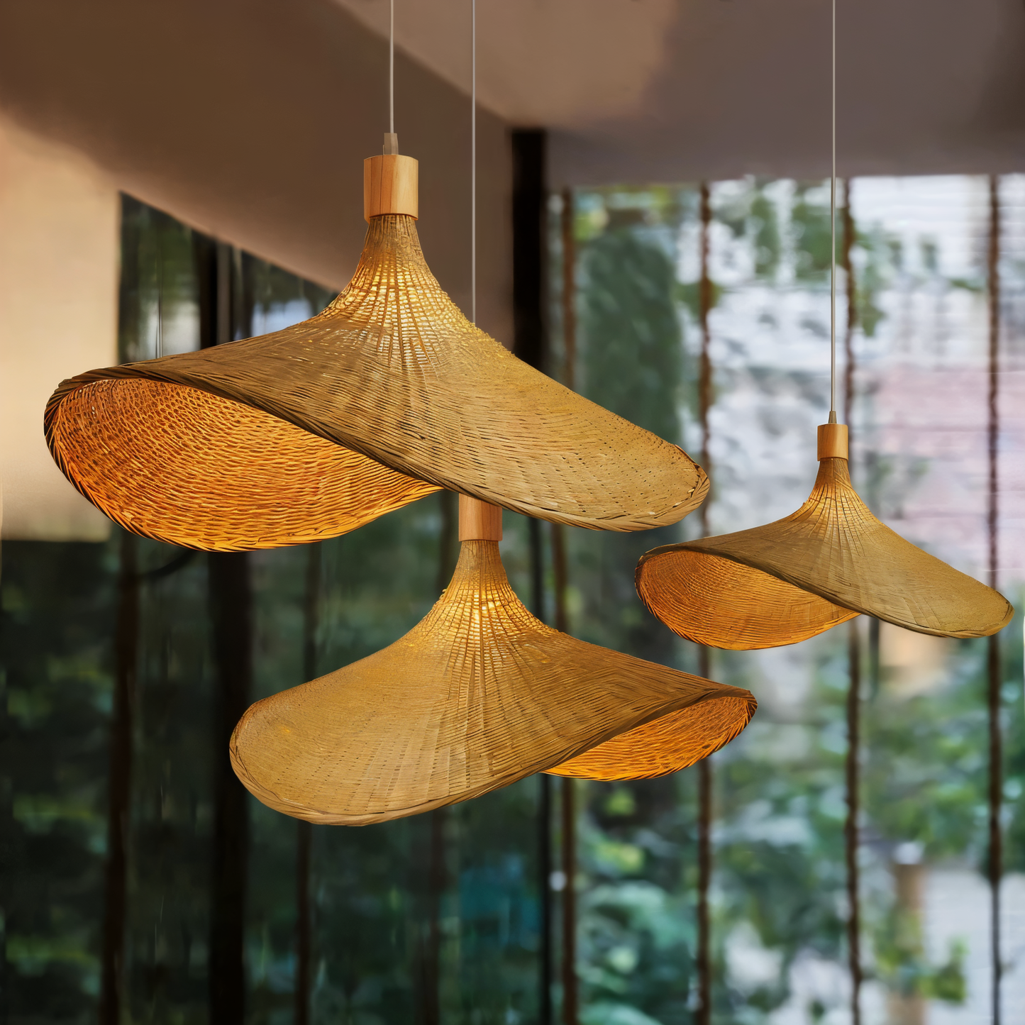 Kaito – Lustre en bambou et rotin