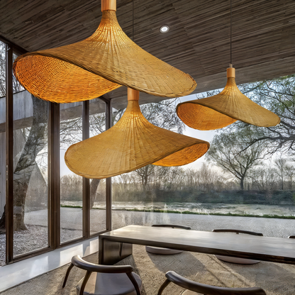 Kaito – Lustre en bambou et rotin