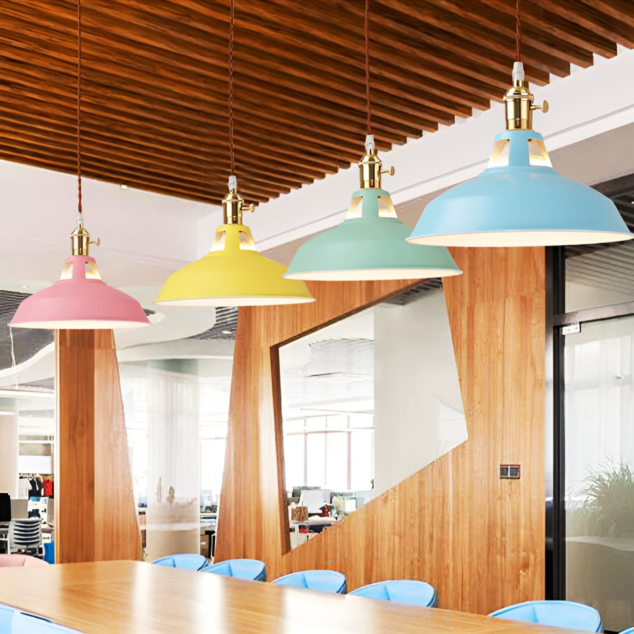 BarnFlare - Suspension LED industrielle colorée style macaron