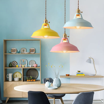 BarnFlare - Suspension LED industrielle colorée style macaron