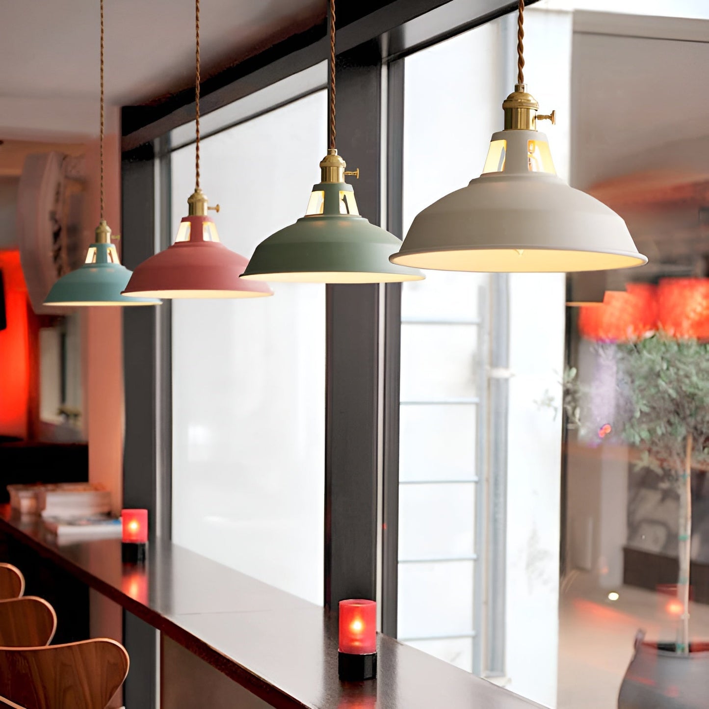 BarnFlare - Suspension LED industrielle colorée style macaron