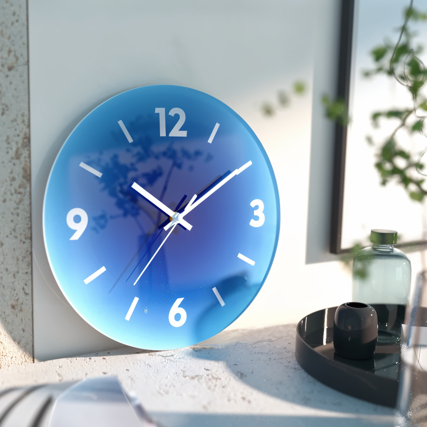 Mireya – Horloge Murale en Verre Silencieuse