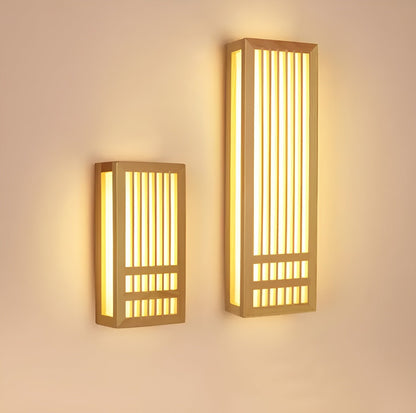 Applique Japandi DoaGlow – Lampe murale en bois et acrylique au design japonais moderne