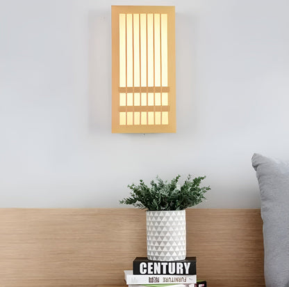 Applique Japandi DoaGlow – Lampe murale en bois et acrylique au design japonais moderne